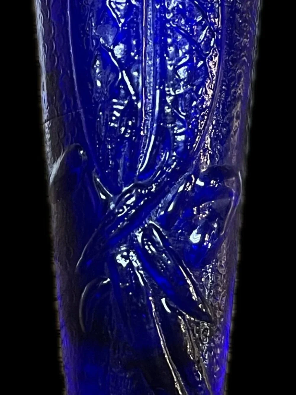 Art Deco Cobalt Blue Depression Dugan Glass Company Automobile Wall Pocket
